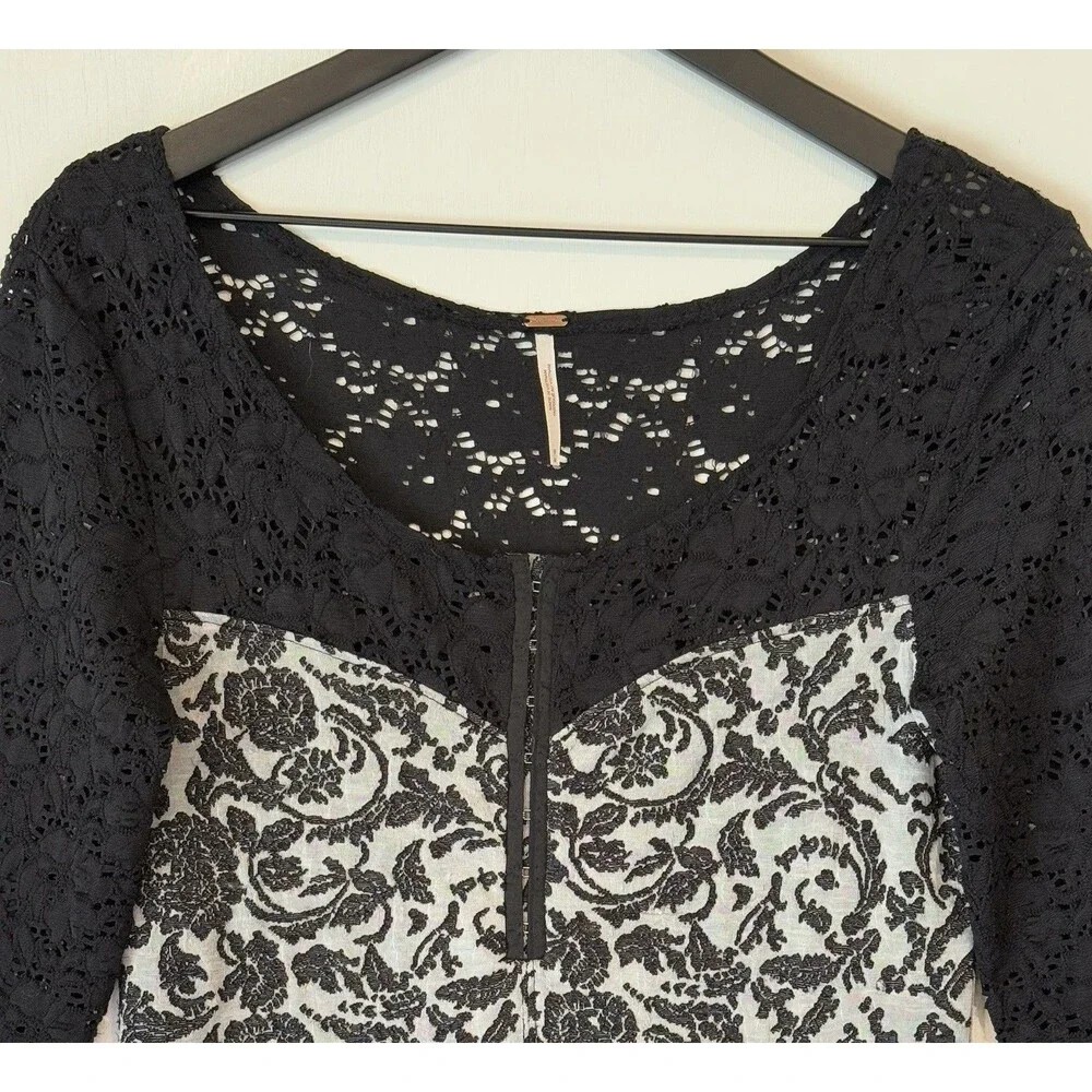 Free People Love You To Pieces Dress Sz Medium Y2K 90s Bodycon Whimsigoth Lace